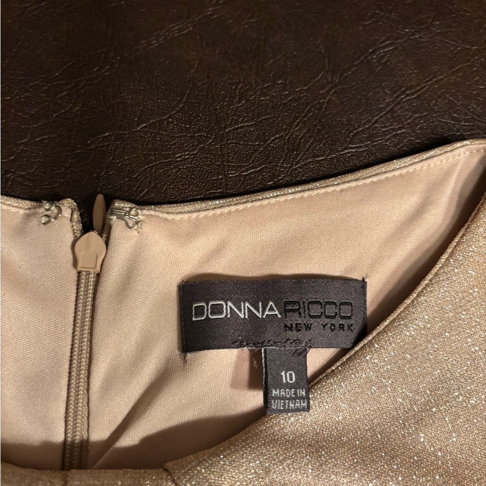 Donna Ricco Gold Ruched Sheath Dress - Picture 3 of 4